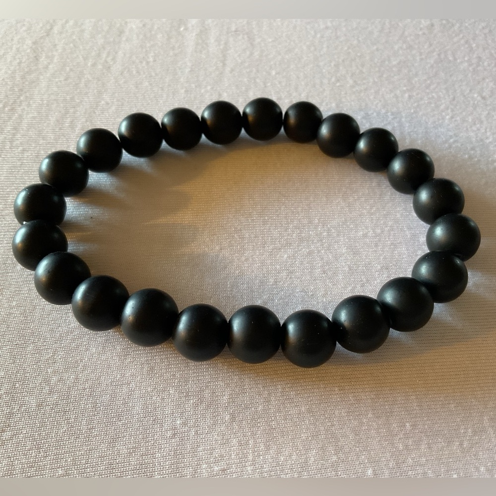 MEN’S BLACK ONYX STRETCH BRACELET